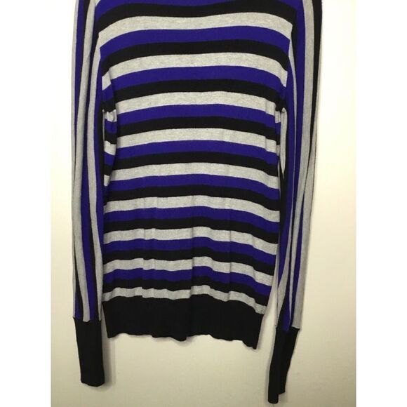 Worthington Womens Large Tall LT Sweater Boat neck Pullover Blue/Gray Stripped - Picture 9 of 11